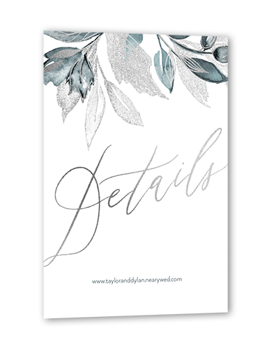 Artfully Adorned Wedding Enclosure Card, Silver Foil, Grey, Matte, Signature Smooth Cardstock, Square