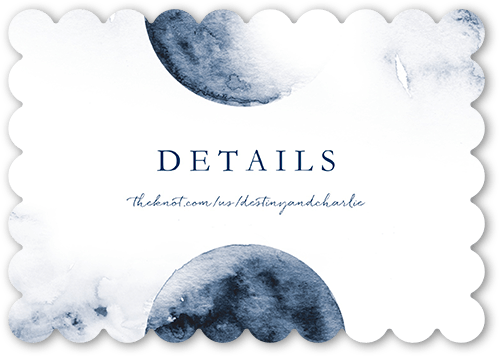 Celestial Union Wedding Enclosure Card, Blue, Signature Smooth Cardstock, Scallop