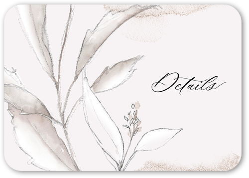 Pictorial Petals Wedding Enclosure Card, Rounded Corners