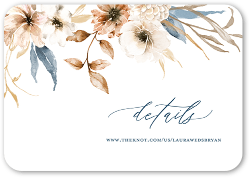 Wild Botanic Wedding Enclosure Card, Blue, Signature Smooth Cardstock, Rounded