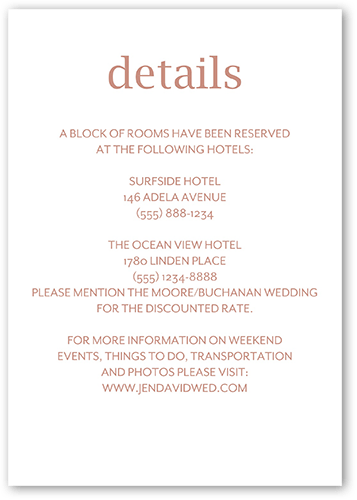 Simple And Forever Wedding Enclosure Card, Pink, Matte, 100% Recycled Cardstock , Square