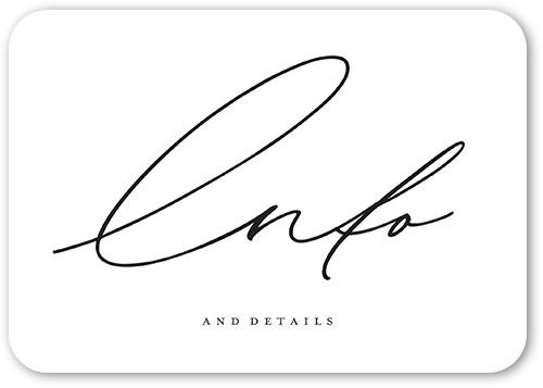 Dashing Script Wedding Enclosure Card, White, Pearl Shimmer Cardstock, Rounded, White