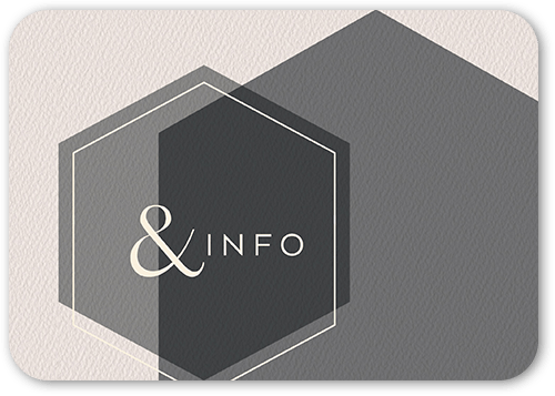 Modern Honeycomb Wedding Enclosure Card, Grey, Pearl Shimmer Cardstock, Rounded, Smoke