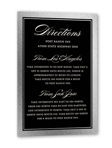 Remarkable Frame Classic Wedding Enclosure Card, Black, Silver Foil, Matte, Pearl Shimmer Cardstock, Square, Black