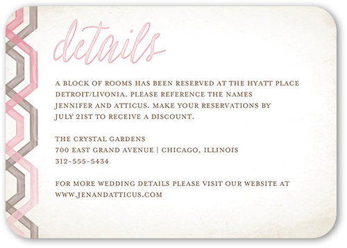 Delightful Blooms Wedding Enclosure Card, Pink, Signature Smooth Cardstock, Rounded