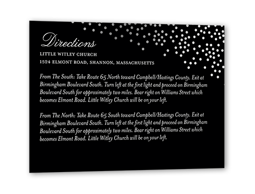 Diamond Sky Wedding Enclosure Card, Black, Silver Foil, Matte, Pearl Shimmer Cardstock, Square
