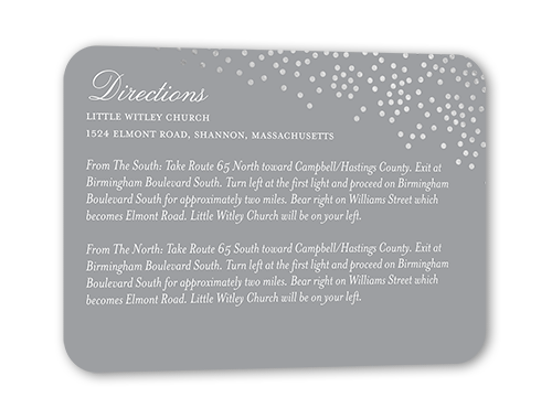 Diamond Sky Wedding Enclosure Card, Grey, Silver Foil, Signature Smooth Cardstock, Rounded