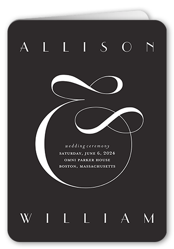 Nouveau Connection Wedding Program, Grey, 5x7, Matte, Folded Smooth Cardstock, Rounded