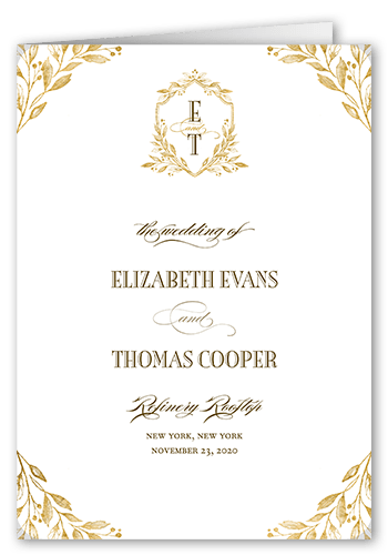 Classic Herald 5x7 Folded Wedding Program By Lady Jae Shutterfly