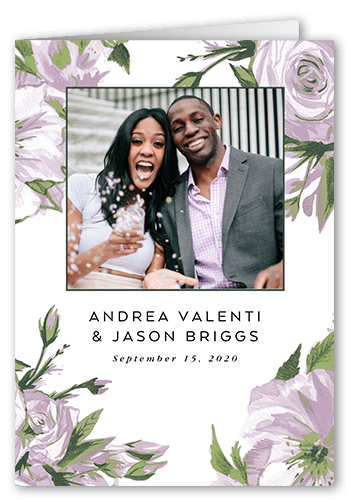Crisp Petals Wedding Program, Purple, 5x7, Matte, Folded Smooth Cardstock, Square, Light Purple