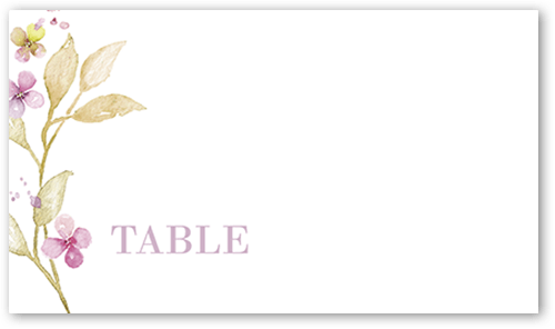 Watercolor Bouquet Wedding Place Card, Purple, Placecard, Matte, Signature Smooth Cardstock, Lilac