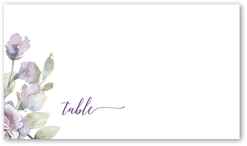 Diamond Blossoms Wedding Place Card, Purple, Placecard, Matte, Signature Smooth Cardstock, Verbena