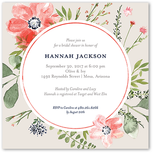 Bridal Bouquets 5x5 Stationery Bridal Shower Invitation | Shutterfly