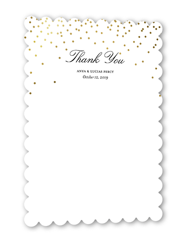 Diamond Sky Thank You Card, Gold Foil, Black, 5x7, Signature Smooth Cardstock, Scallop