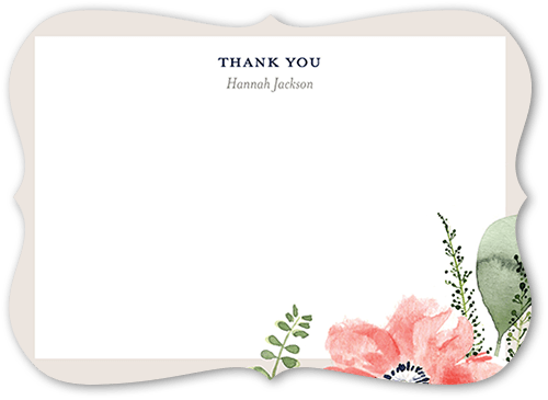 Bridal Bouquets Thank You Card, White, 5x7 Flat, Matte, Signature Smooth Cardstock, Bracket