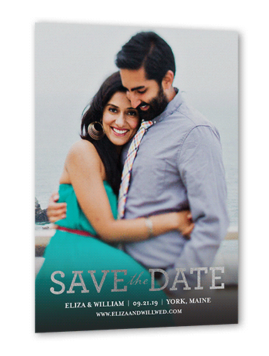 Focused On Forever Love Save The Date, Silver Foil, Beige, 5x7 Flat, Signature Smooth Cardstock, Square