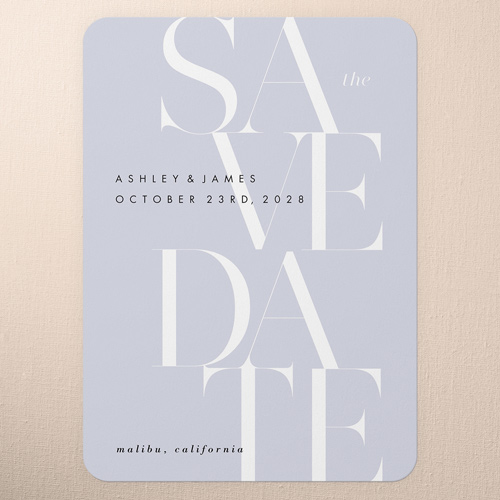 Together Type Save The Date, Gray, 5x7 Flat, 100% Recycled Cardstock , Rounded
