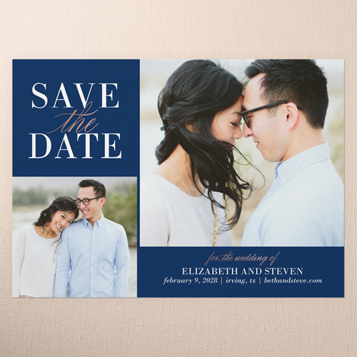 Classic Request Save The Date, Blue, 5x7 Flat, Matte, Signature Smooth Cardstock, Square