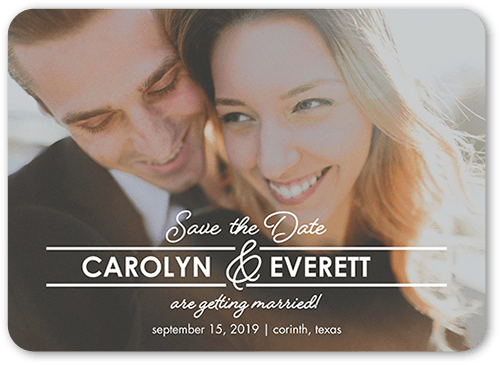 Graceful Union Save The Date, White, 5x7 Flat, Matte, Signature Smooth Cardstock, Rounded