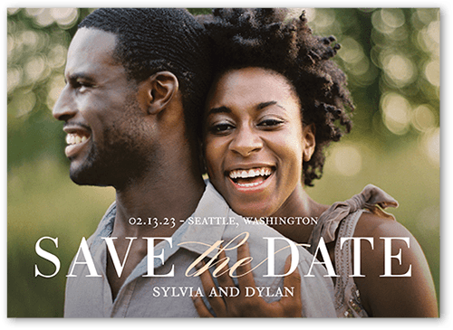 Radiant Union Save The Date, Beige, 5x7, Luxe Double-Thick Cardstock, Square