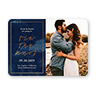Romantic Affair Save The Date, Blue, 5x7, Standard Smooth Cardstock, Rounded