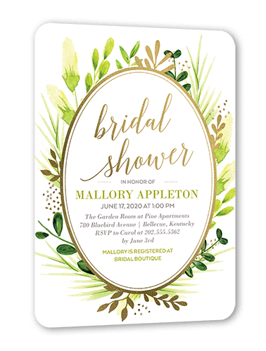 White Bridal Shower Invitation