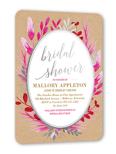 Beige Bridal Shower Invitation
