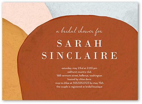 Desert Vistas Bridal Shower Invitation, Brown, 5x7 Flat, Luxe Double-Thick Cardstock, Square