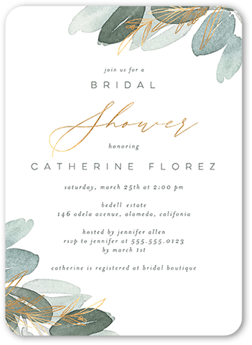 White Bridal Shower Invitation