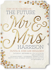 shimmering future engagement party invitation