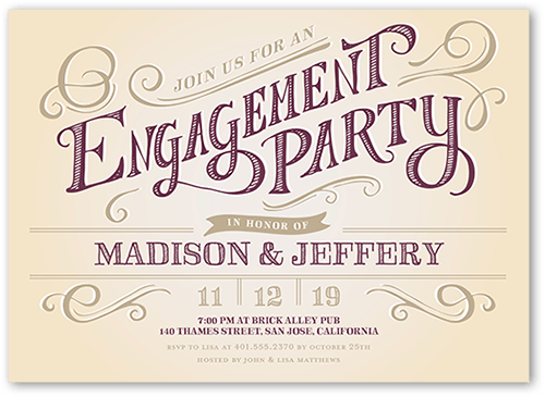 Enchanting Engagement Engagement Party Invitation, Square Corners