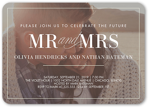 Our Beginning Engagement Party Invitation, Green, 5x7 Flat, Standard Smooth Cardstock, Rounded, Wintergreen