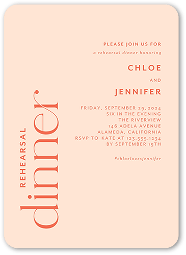 Modern Deco Rehearsal Dinner Invitation, Beige, 5x7 Flat, Matte, Signature Smooth Cardstock, Rounded