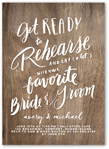 Favorite Couple Rehearsal Dinner Invitation, Brown, 5x7 Flat, 100% Recycled Cardstock ?, Square