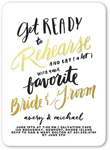 Favorite Couple Rehearsal Dinner Invitation, White, 5x7 Flat, Standard Smooth Cardstock, Rounded
