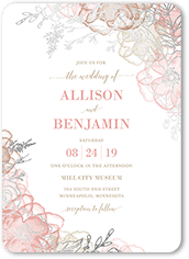 floral fringe wedding invitation