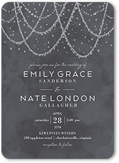 draping lights wedding invitation