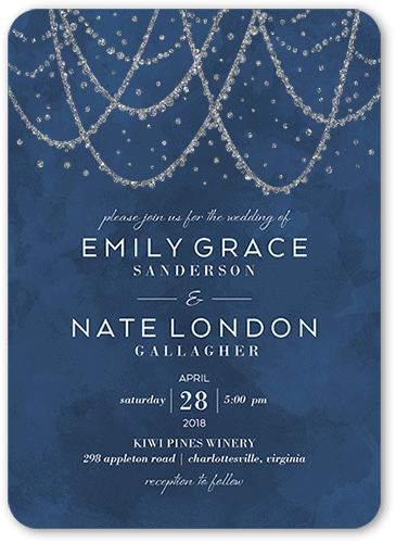 Blue And Silver Wedding Invitations