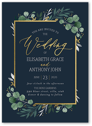 Gray And Gold Wedding Invitations