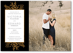 bronze botanicals wedding invitation