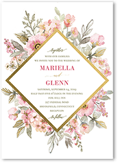 diamond blossoms wedding invitation