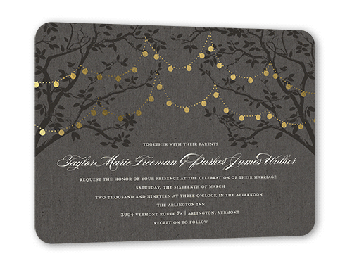 White And Gold Invitations
