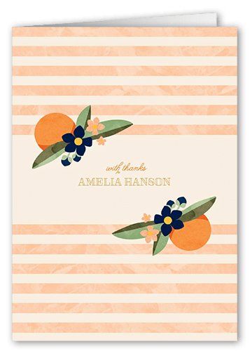 Sweet Nectarine Thank You Card, Blue, 3x5, Matte, Folded Smooth Cardstock, Stormy Blue