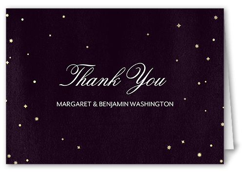 Elegant Sky Thank You Card, Purple, 3x5, Matte, Folded Smooth Cardstock