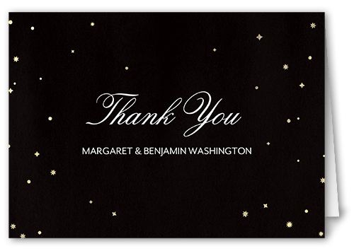 Elegant Sky Thank You Card, Black, 3x5, Matte, Folded Smooth Cardstock