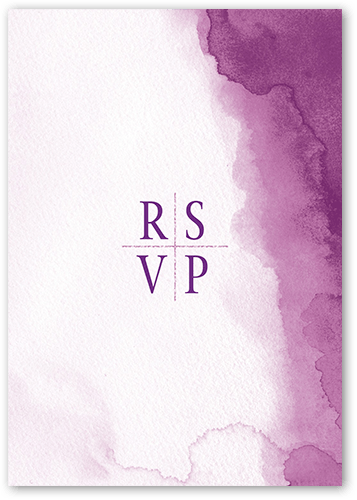 Excellent Watermark Wedding Response Card, Purple, Matte, 100% Recycled Cardstock , Square