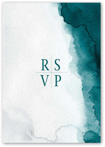 Excellent Watermark Wedding Response Card, Blue, Matte, Pearl Shimmer Cardstock, Square