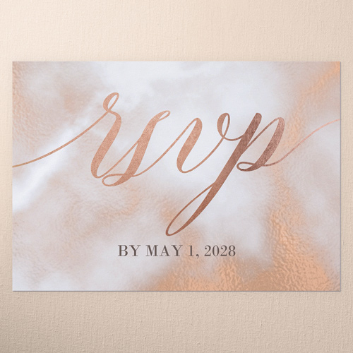 Romantic Texture Wedding Response Card, Beige, Matte, Pearl Shimmer Cardstock, Square