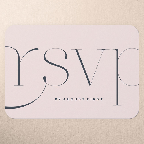 Elegant Embellishment Wedding Response Card, Pink, 100% Recycled Cardstock , Rounded, Chenille