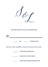 modern minimalist wedding response card